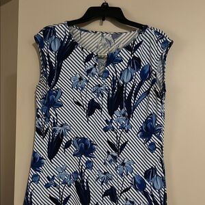 Calvin Klein Blue Floral and Stripe shirt from Macys
